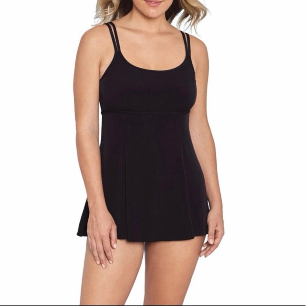 Sonnet Shores Womens Swim Dress Size 12 New Msrp $84.00 Black